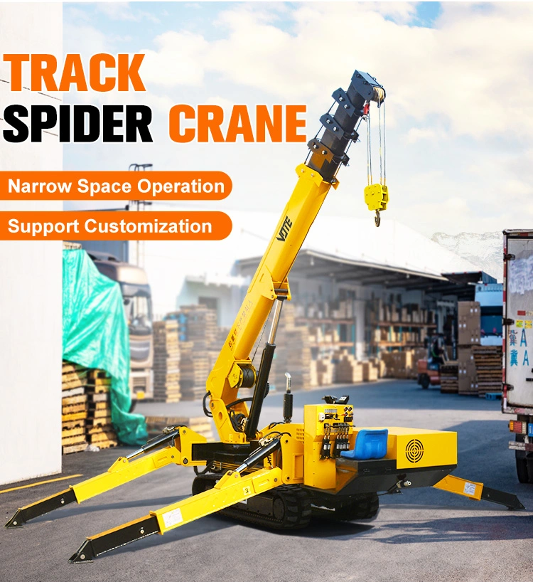 Hydraulic 3 Ton Knuckle Boom Mini Spider Crawler Crane Mini Gantry Crane Mini Spider Crane 3 Tons